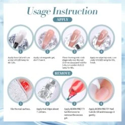 Blue Colored Cat Magnetic Gel Polish MY246 Crescent Bay 15ml 13 Blue Colored Cat Magnetic Gel Polish MY246 Crescent Bay 15ml -Born Pretty Salon 61256 ZI 4