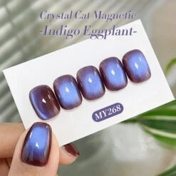 Blue Purple Colored Cat Magnetic Gel Polish MY268 Indigo Eggplant 15ml -Born Pretty Salon 61260 ZI 3