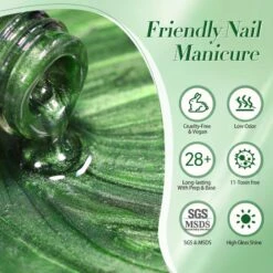 Green Colored Cat Magnetic Gel Polish MY269 Imperial Green 10ml -Born Pretty Salon 61261 ZI 6