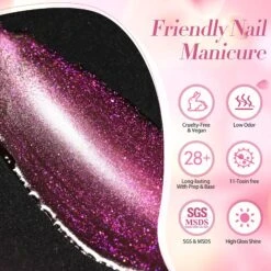 Pink Crystal Cat Magnetic Gel Polish MY245 Midnight Rose 15ml -Born Pretty Salon 61265 ZI 4