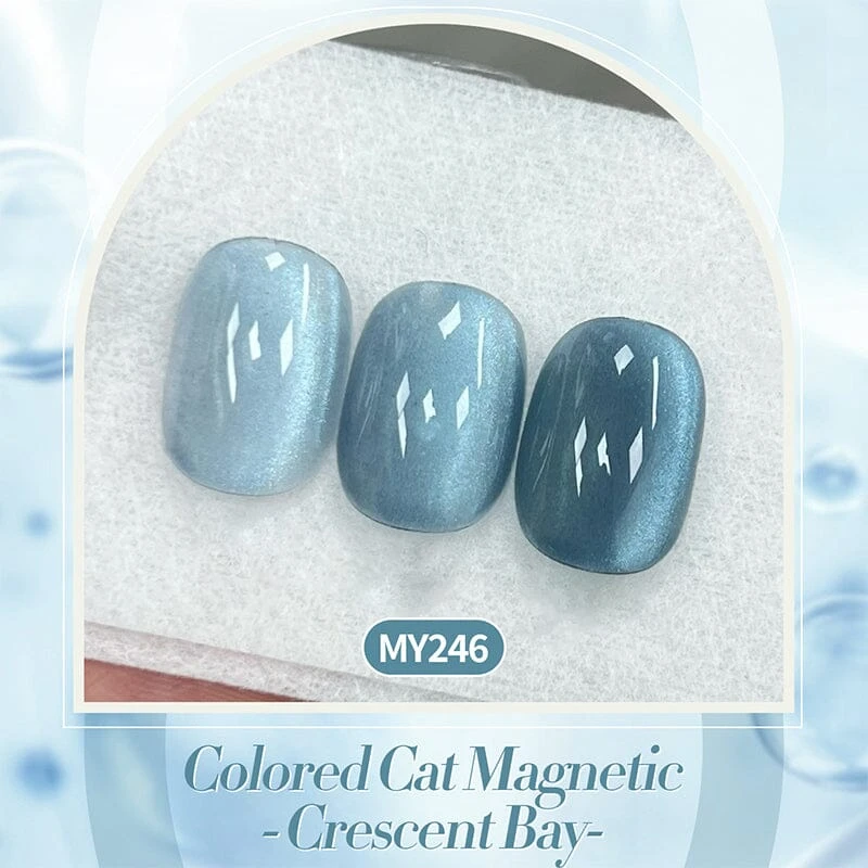 Blue Colored Cat Magnetic Gel Polish MY246 Crescent Bay 10ml 5 Blue Colored Cat Magnetic Gel Polish MY246 Crescent Bay 10ml - Image 5