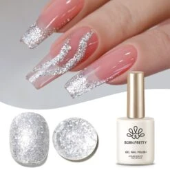 Silver Glitter Gel Polish SG22 Meteorite 15ml
