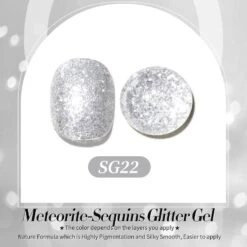 Silver Glitter Gel Polish SG22 Meteorite 15ml -Born Pretty Salon 61271 ZI 1