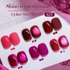 6 Colors Mixed Gel Polish Set Cat Magnetic Gel S25 Cyber Sweetheart 7ml -Born Pretty Salon 61272 ZI 1