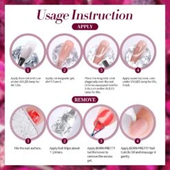 6 Colors Mixed Gel Polish Set Cat Magnetic Gel S25 Cyber Sweetheart 7ml -Born Pretty Salon 61272 ZI 5