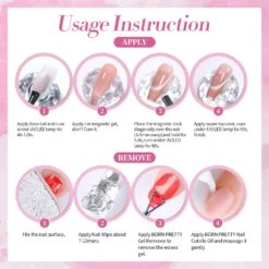 Pink Crystal Cat Magnetic Gel Polish MY274 Love Letter 15ml -Born Pretty Salon 61282 ZI 5