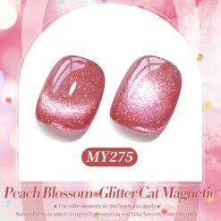 Pink Glitter Cat Magnetic Gel Polish MY275 Peach Blossom 15ml -Born Pretty Salon 61283 ZI 1