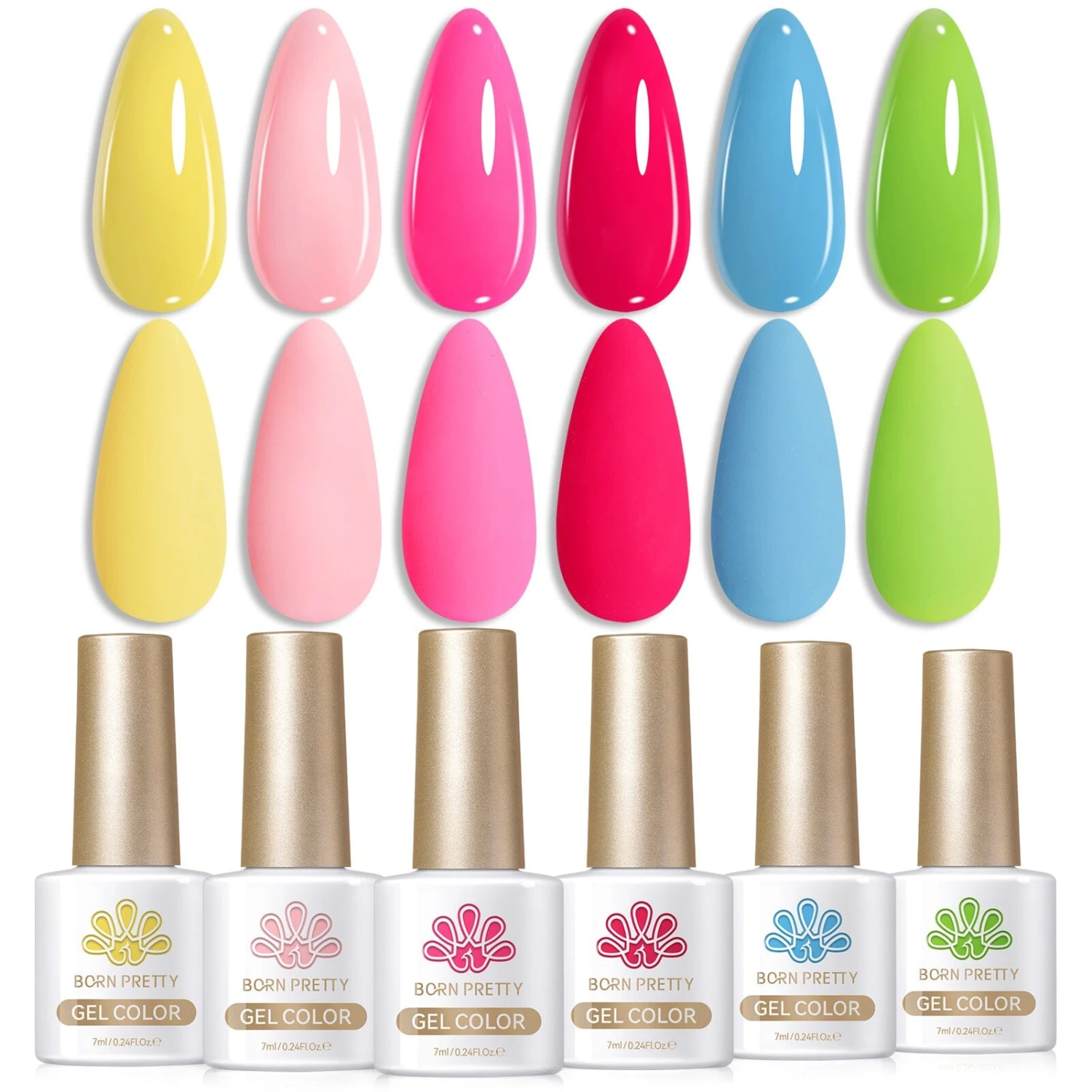 6 Colors Gel Polish Set S26 Summer Dopamine 7ml 1 6 Colors Gel Polish Set S26 Summer Dopamine 7ml