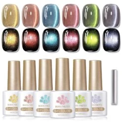 [US ONLY] 6 Colors Colored Cat Magnetic Gel Polish Set M45 Orange Star 7ml