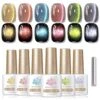 6 Colors Colored Cat Magnetic Gel Polish Set M45 Orange Star 7ml