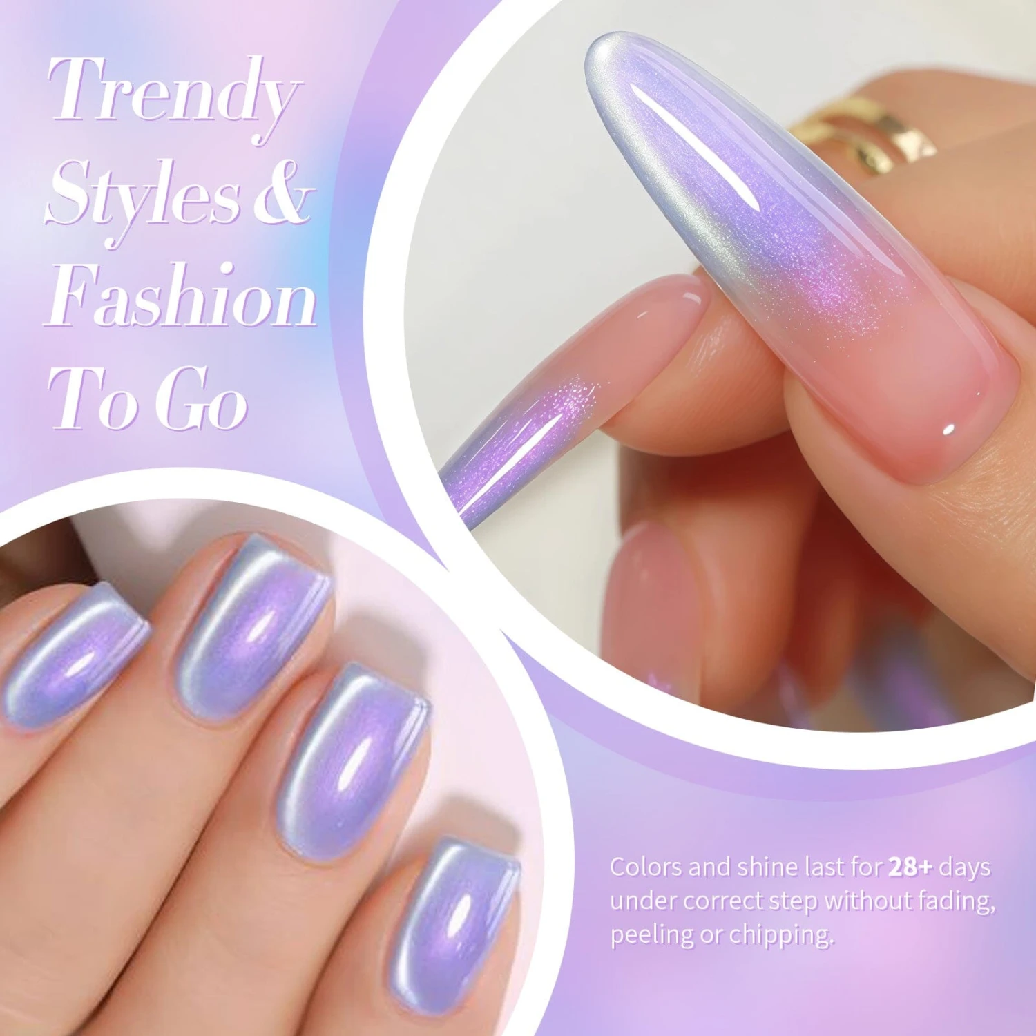 Purple Aurora Cat Magnetic Gel Polish MY294 Fairy Purple 15ml 3 Purple Aurora Cat Magnetic Gel Polish MY294 Fairy Purple 15ml - Image 3