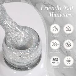 Silver Reflective Glitter Gel Polish SZ19 Neptune 15ml -Born Pretty Salon 61375 ZI 4