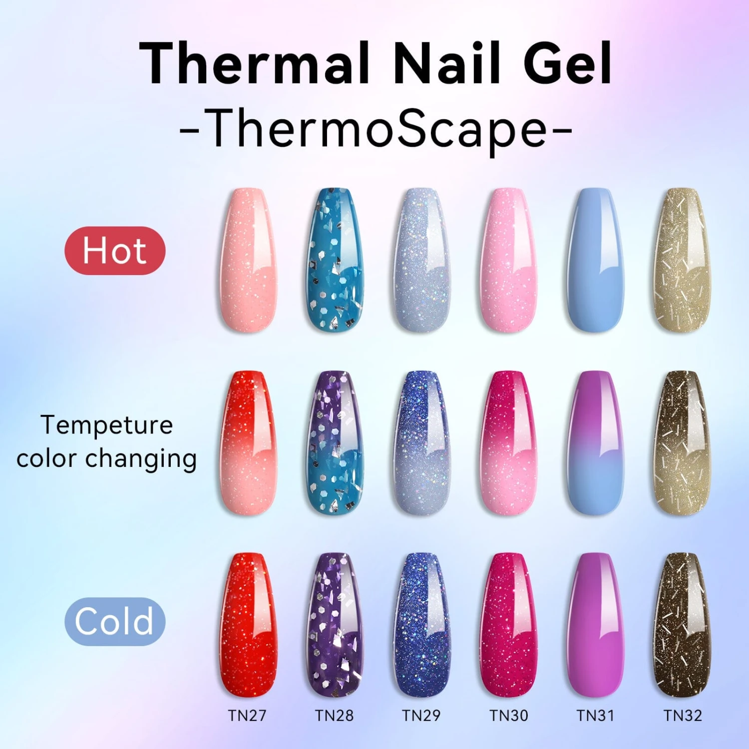 6 Colors Temperature-changing Gel Polish Set T17 ThermoScape 7ml 5 6 Colors Temperature-changing Gel Polish Set T17 ThermoScape 7ml - Image 5