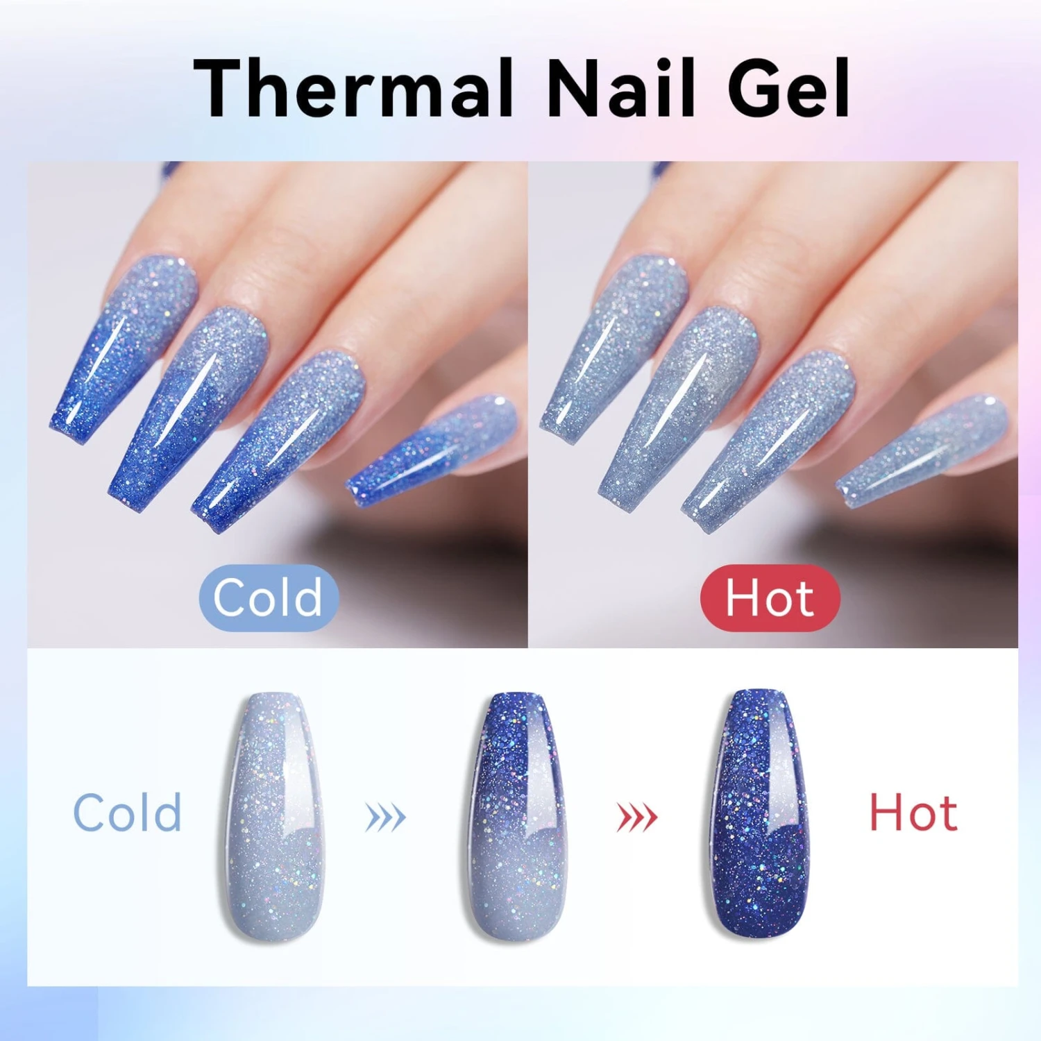6 Colors Temperature-changing Gel Polish Set T17 ThermoScape 7ml 2 6 Colors Temperature-changing Gel Polish Set T17 ThermoScape 7ml - Image 2