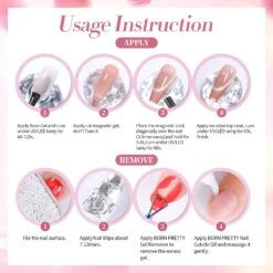 Pink Temperature-changing Cat Magnetic Gel Polish MY295 Empty Dream 15ml -Born Pretty Salon 61386 ZI 5