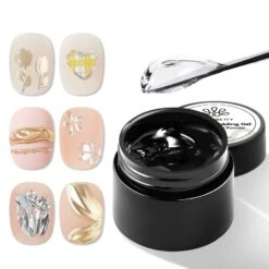 3pcs Set (Semi Solid Molding Gel, Chrome Powder, Nail Brush) -Born Pretty Salon 61390 AMZ ZHU 1 1