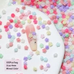 No Brand 100pcs Mix Colorful Mini Resin Flowers 3D Nail Decoration -Born Pretty Salon 61398 ZHU 14