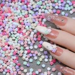 No Brand 100pcs Mix Colorful Mini Resin Flowers 3D Nail Decoration -Born Pretty Salon 61398 ZHU 4