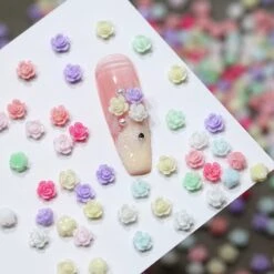 No Brand 100pcs Mix Colorful Mini Resin Flowers 3D Nail Decoration -Born Pretty Salon 61398 ZHU 9