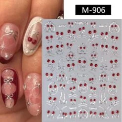 No Brand Cherry Bowknot Strawberry 5D Nail Sticker M-906/913 -Born Pretty Salon 61462 SXA 1