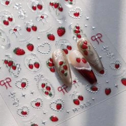 No Brand Cherry Bowknot Strawberry 5D Nail Sticker M-906/913 -Born Pretty Salon 61462 ZHU 3