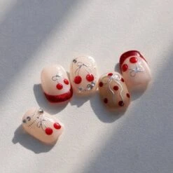 No Brand Cherry Bowknot Strawberry 5D Nail Sticker M-906/913 -Born Pretty Salon 61462 ZHU 5