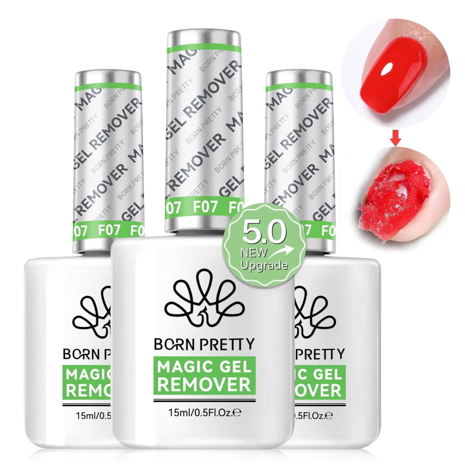 3 Bottles Magic Gel Remover New Upgrade Acetone-Free 15ml 1 3 Bottles Magic Gel Remover New Upgrade Acetone-Free 15ml