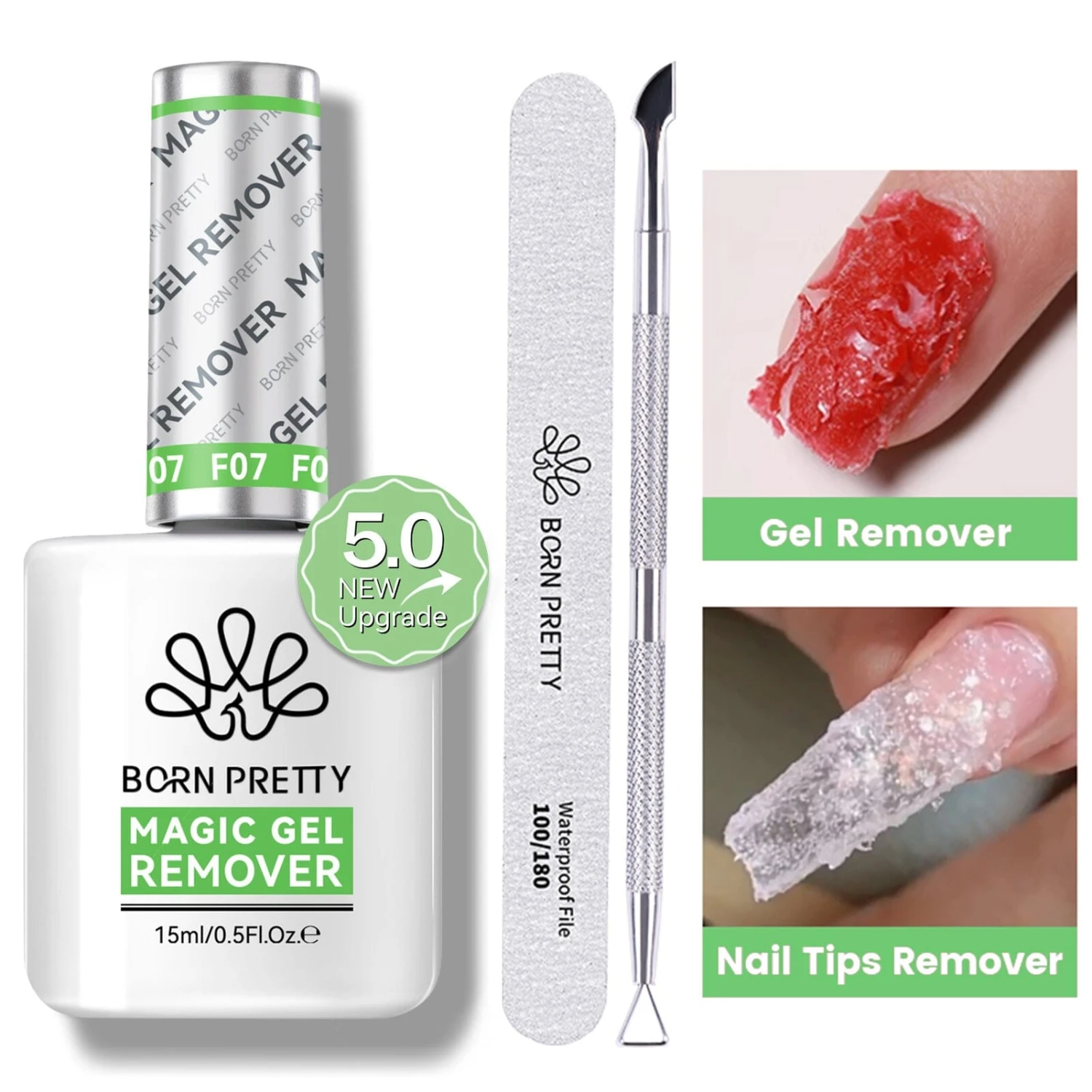 Magic Gel Remover New Upgrade Acetone-Free 15ml With Tools Kit #04 1 Magic Gel Remover New Upgrade Acetone-Free 15ml With Tools Kit #04