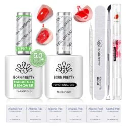 Magic Gel Remover New Upgrade Acetone-Free With Peel Off Latex Tape 15ml Tools Kit #09