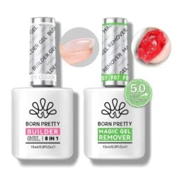 2 Bottles Set Magic Gel Remover With Clear 8 In 1 Builder Gel 15ml