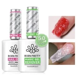 2 Bottles Set Magic Gel Remover With Nail Glue Gel 15ml