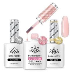 3 Bottles Gel Set (Base, Top, 8 In 1) -Born Pretty Salon 61556 3 1