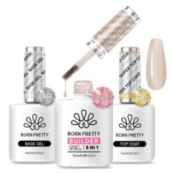 3 Bottles Gel Set (Base, Top, 8 In 1) -Born Pretty Salon 61556 4 1