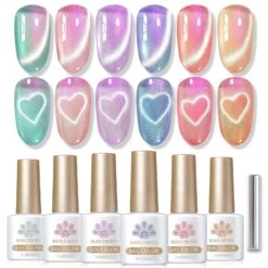 6 Colors Aurora Cat Magnetic Gel Polish Set M43 Coral Sea 7ml