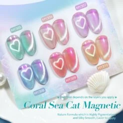 6 Colors Aurora Cat Magnetic Gel Polish Set M43 Coral Sea 7ml 12 6 Colors Aurora Cat Magnetic Gel Polish Set M43 Coral Sea 7ml -Born Pretty Salon 61684 ZI 1