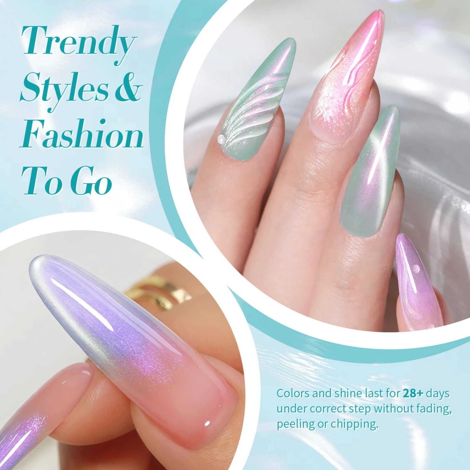 6 Colors Aurora Cat Magnetic Gel Polish Set M43 Coral Sea 7ml 4 6 Colors Aurora Cat Magnetic Gel Polish Set M43 Coral Sea 7ml - Image 4