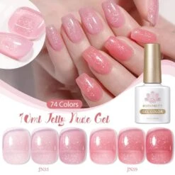 Glitter Nude Pink Jelly Nude Gel 10ml (JN51-JN74)