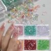 No Brand 6 Grids Mixed Color Ice Transparent Nail Decorations