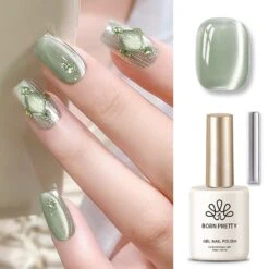 Green Cat Magnetic Gel Polish MY48 Jade Breeze 15ml -Born Pretty Salon Green Cat Magnetic Gel MY48 Jade Breeze 60975 ZHU 2