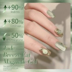 Green Cat Magnetic Gel Polish MY48 Jade Breeze 15ml -Born Pretty Salon Green Cat Magnetic Gel MY48 Jade Breeze 60975 ZI 4