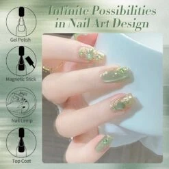Green Cat Magnetic Gel Polish MY48 Jade Breeze 15ml -Born Pretty Salon Green Cat Magnetic Gel MY48 Jade Breeze 60975 ZI 6