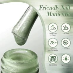 Green Cat Magnetic Gel Polish MY48 Jade Breeze 15ml -Born Pretty Salon Green Cat Magnetic Gel MY48 Jade Breeze 60975 ZI 7