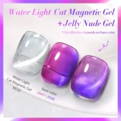 3pcs Set #04 Water Light Cat Magnetic Gel & Jelly Nude Gel