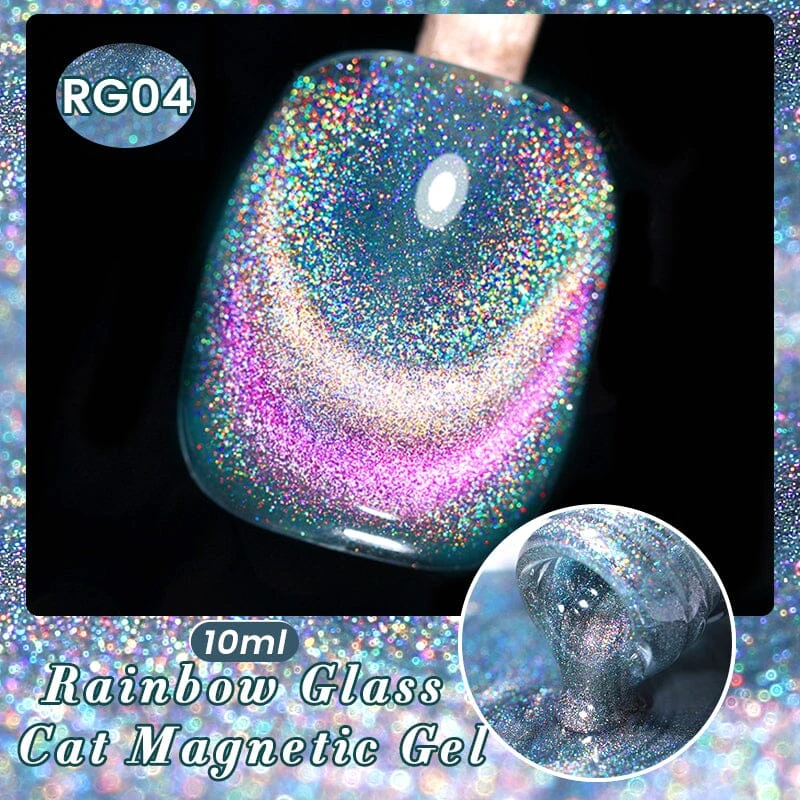 Iridescent Rainbow Glass Cat Magnetic Gel Polish 10ml 11 Iridescent Rainbow Glass Cat Magnetic Gel Polish 10ml - Image 11