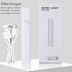 No Brand White Hexagon Handheld Nail Lamp 3W