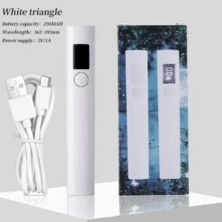 No Brand White Triangle Handheld Nail Lamp 3W