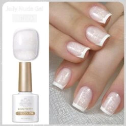 Milky White Glitter Jelly Nude Gel Polish JN60 10ml