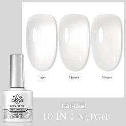 BORN PRETTY Clear 10ml 10 IN 1 Nail Gel Clear TG01