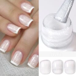Milky White Glitter Jelly Nude Gel Polish JN60 10ml -Born Pretty Salon SXC60