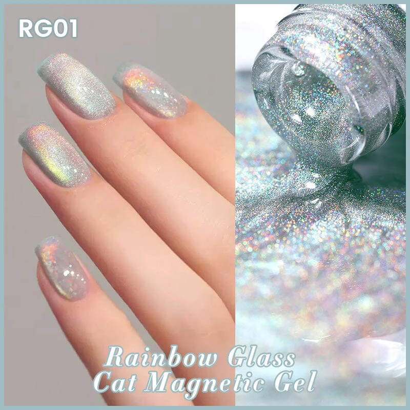 Iridescent Rainbow Glass Cat Magnetic Gel Polish 10ml 19 Iridescent Rainbow Glass Cat Magnetic Gel Polish 10ml - Image 19